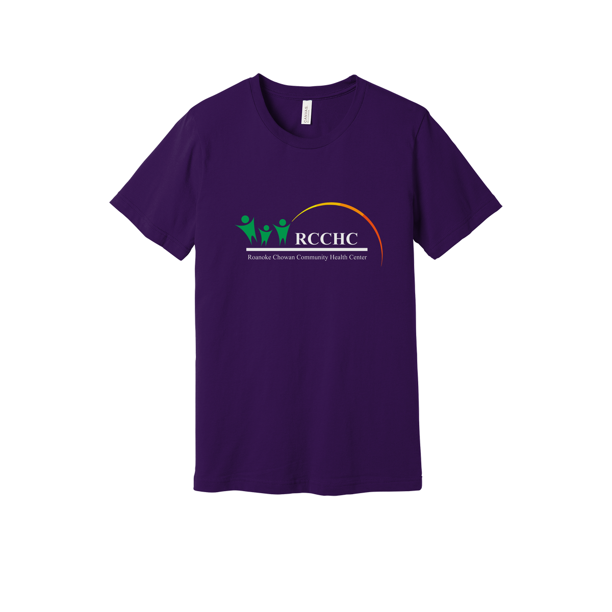 rcchc-everyday-essentials-clinic-short-sleeve-tee-dtf-front-BC3001-teampurple-flat-front