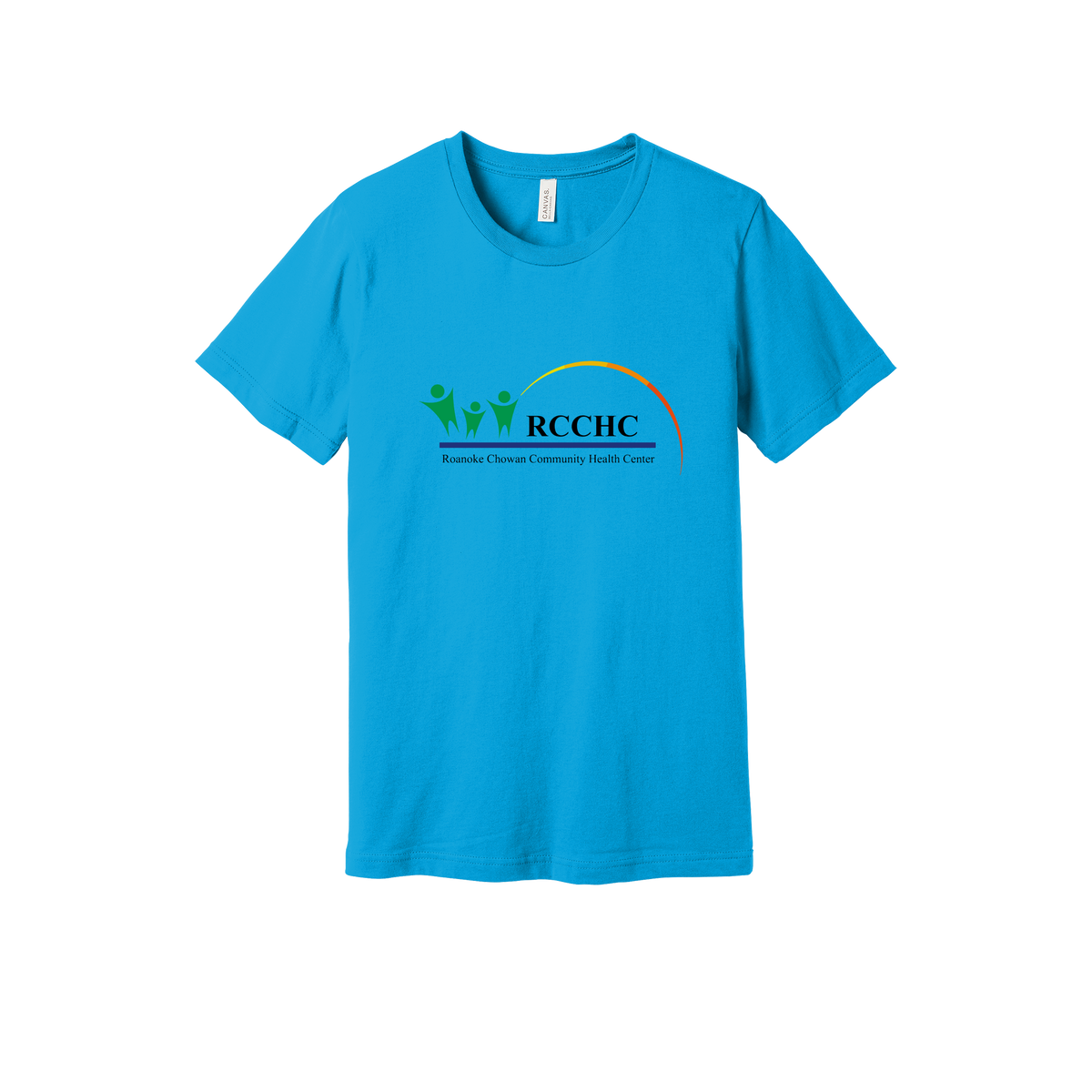 rcchc-everyday-essentials-clinic-short-sleeve-tee-dtf-front-BC3001-turquoise-flat-front
