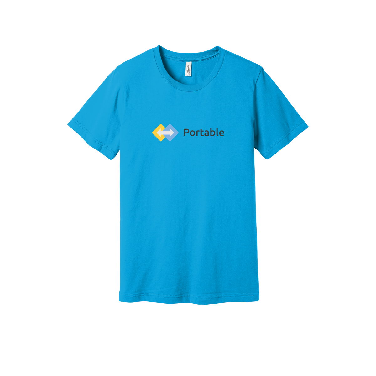 portable-everyday-essentials-short-sleeve-tee-dtf-front-BC3001-turquoise-flat-front