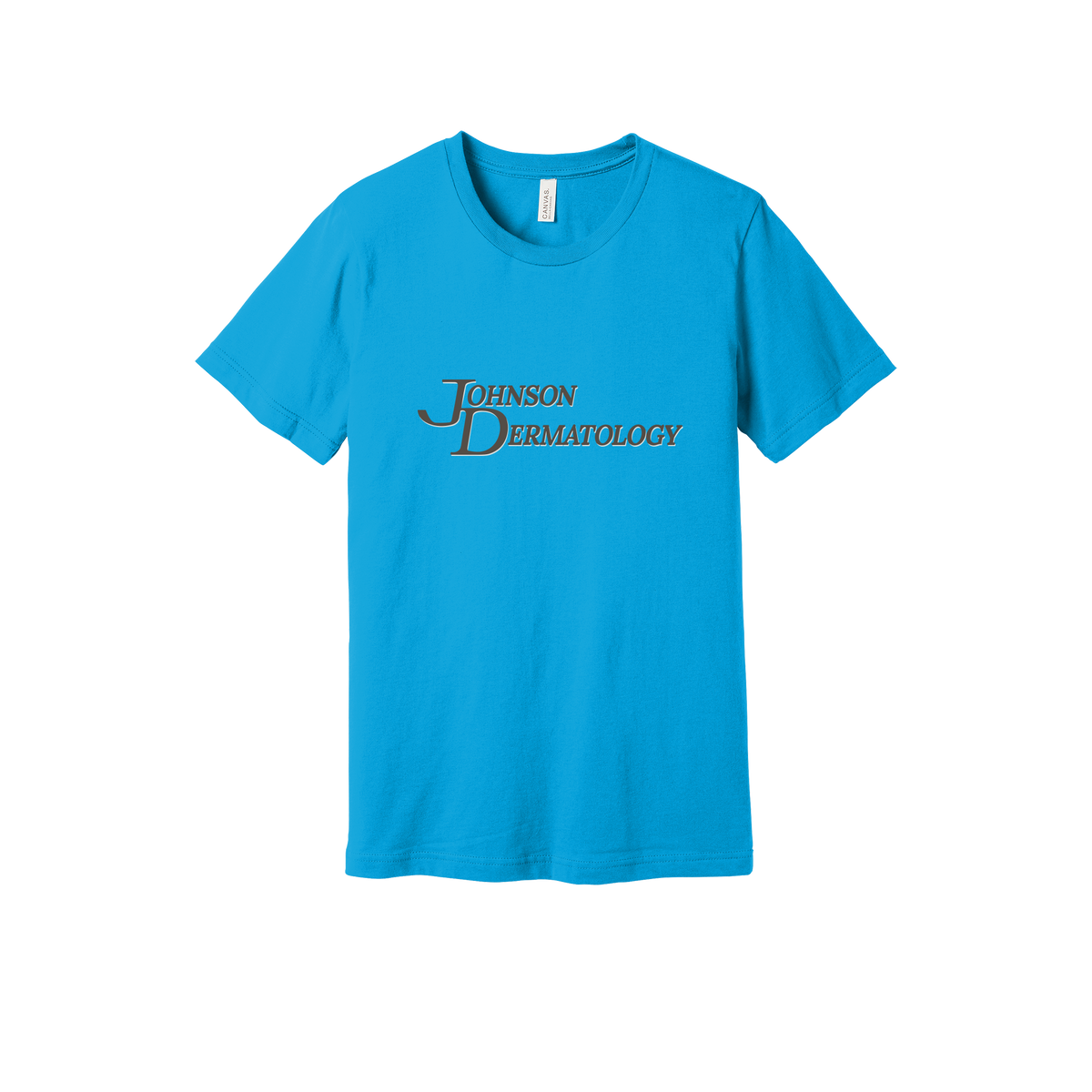 johnsondermatology-everyday-essentials-clinic-short-sleeve-tee-dtf-front-BC3001-turquoise-flat-front
