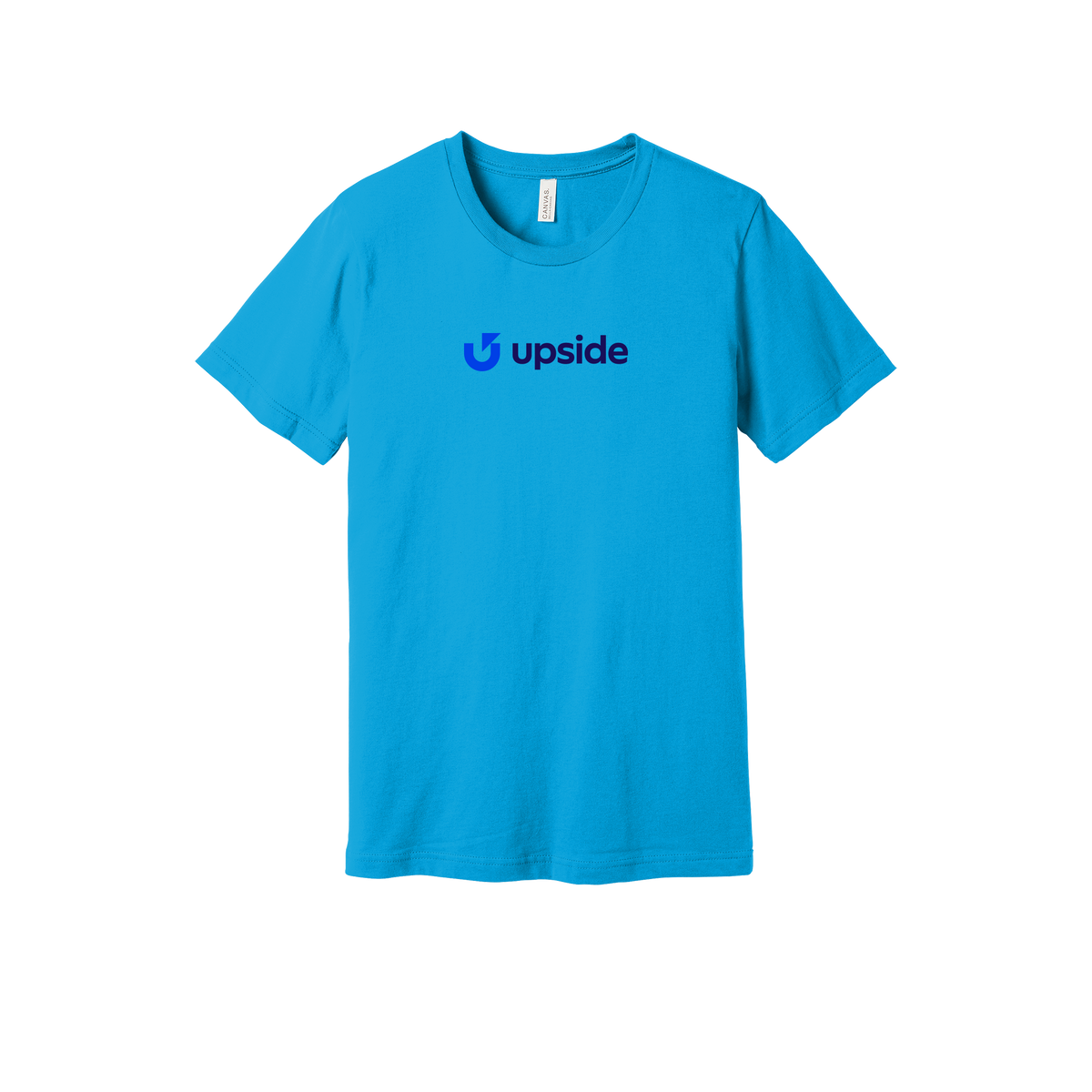 upside-everyday-essentials-short-sleeve-tee-dtf-front-BC3001-turquoise-flat-front
