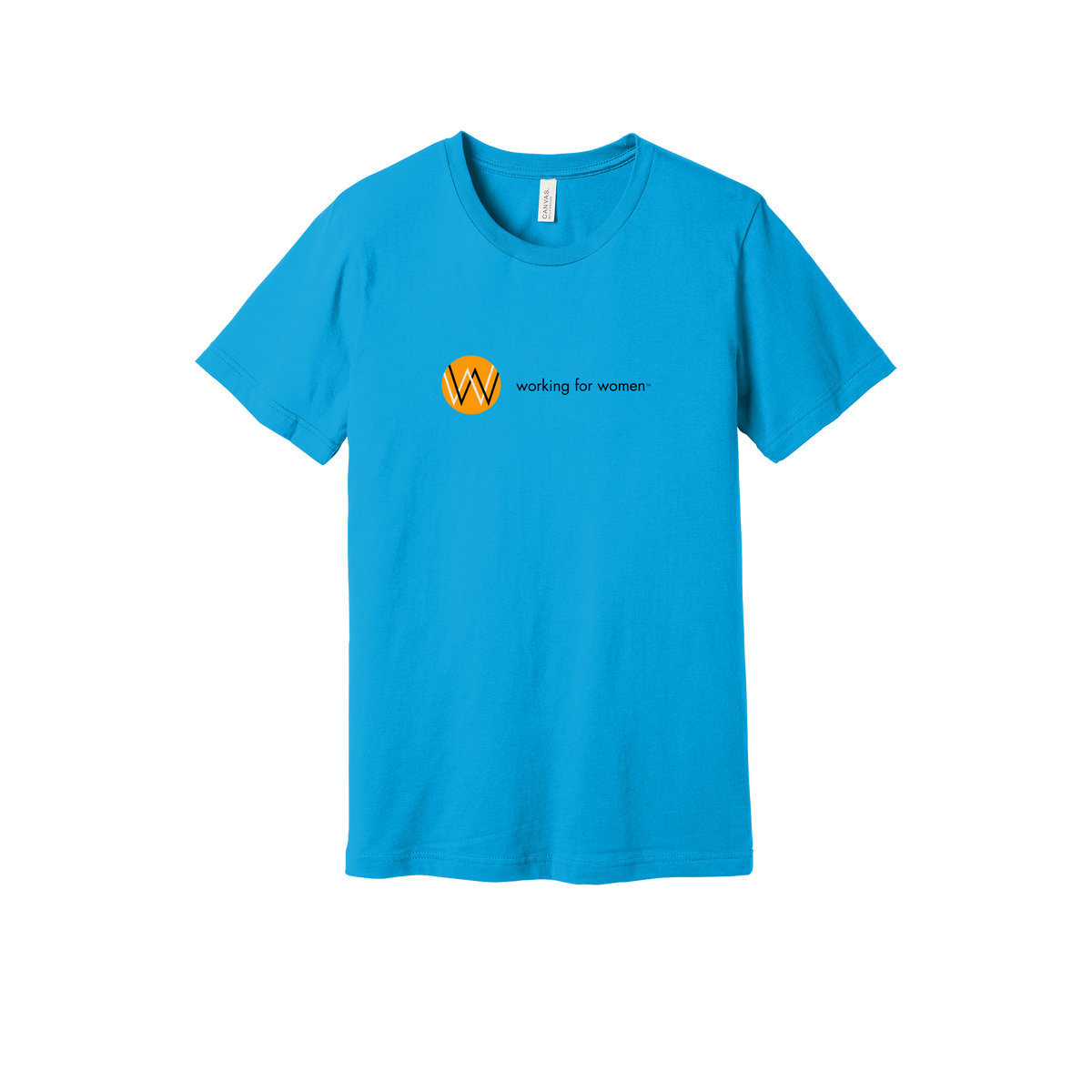 workingforwomen-everyday-essentials-short-sleeve-tee-dtf-front-BC3001-turquoise-flat-front