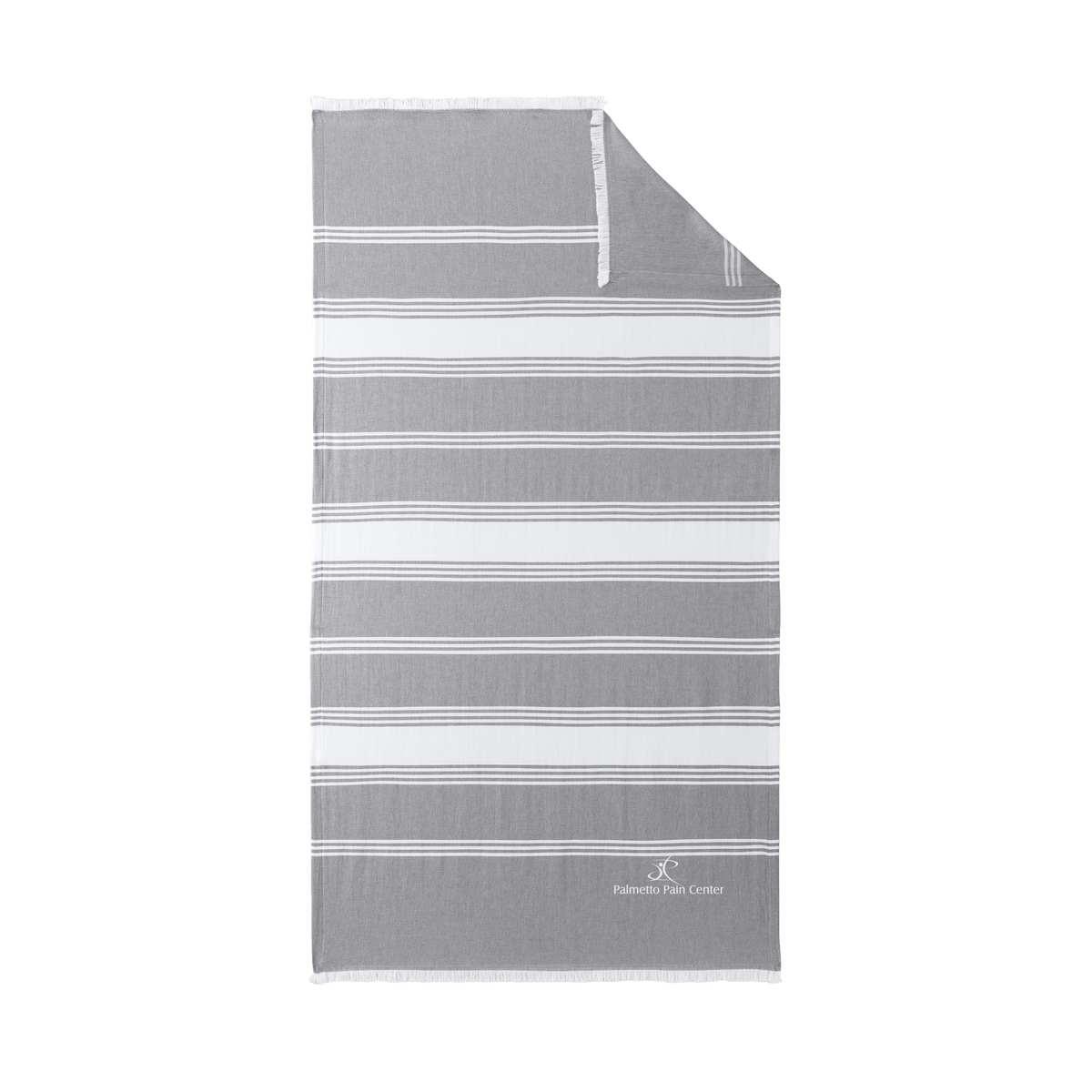palmetto-pain-center-port-authority-beach-throw-embroidery-bottomright-BP91-sterlinggreywhite-flat-front