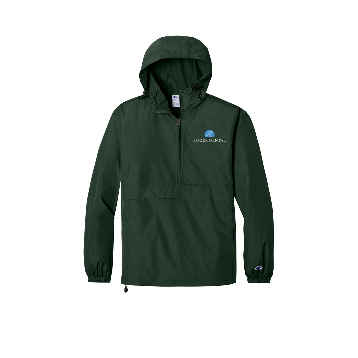 boger-dental-champion-packable-jacket-embroidery-leftchest-CO200-darkgreen-flat-front