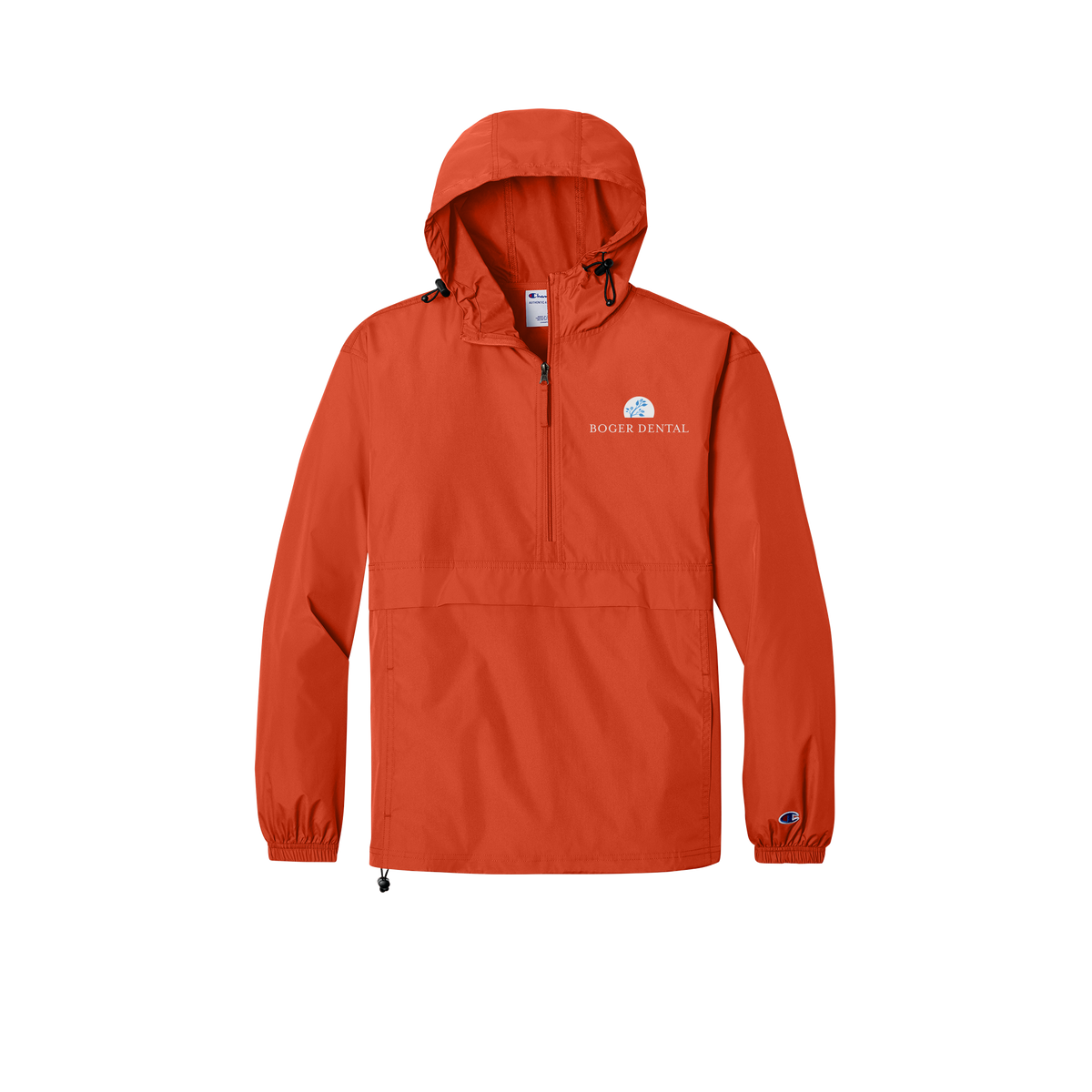 boger-dental-champion-packable-jacket-embroidery-leftchest-CO200-orange-flat-front