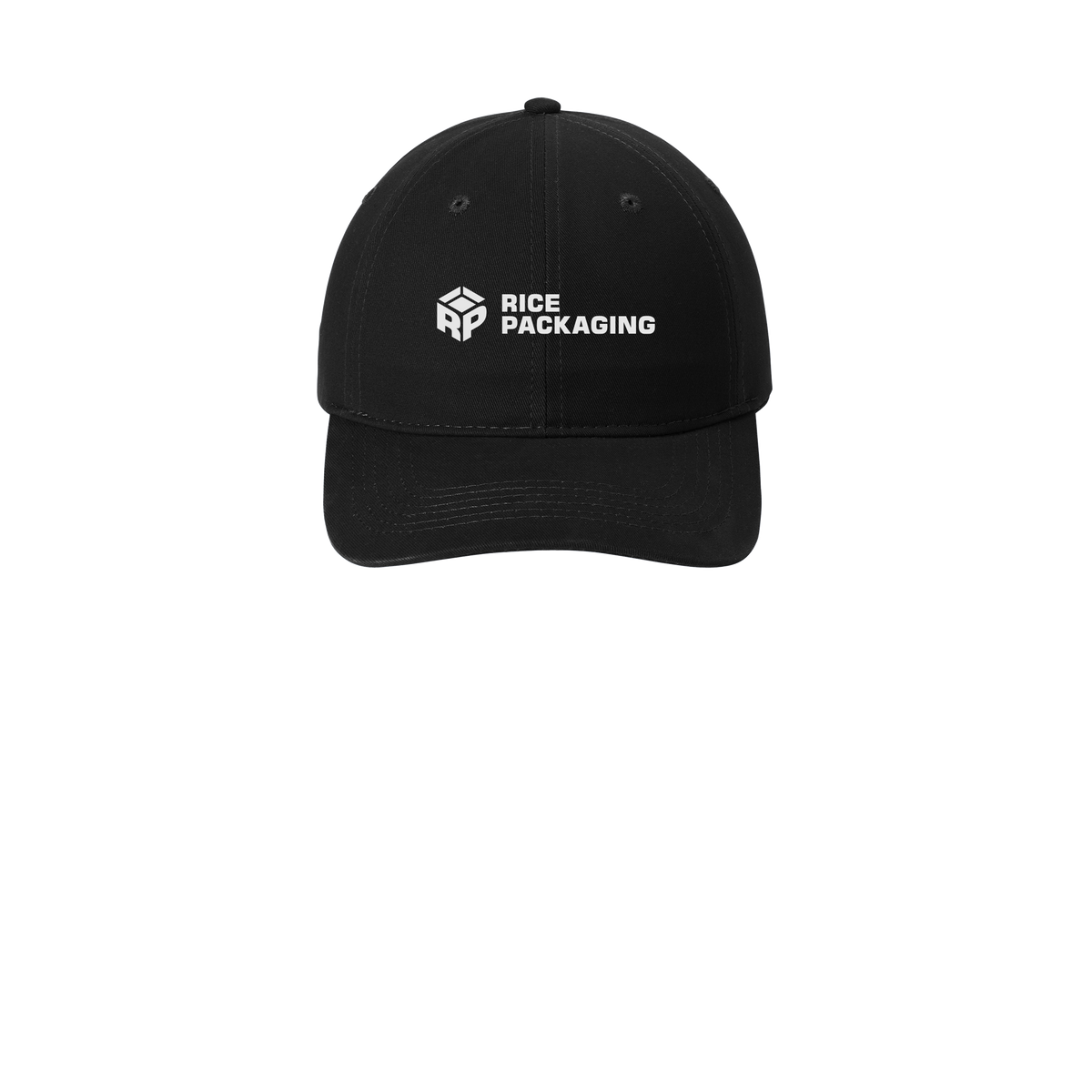 ricepackaging-low-profile-dad-cap-embroidery-capfront-CP77-black-flat-front