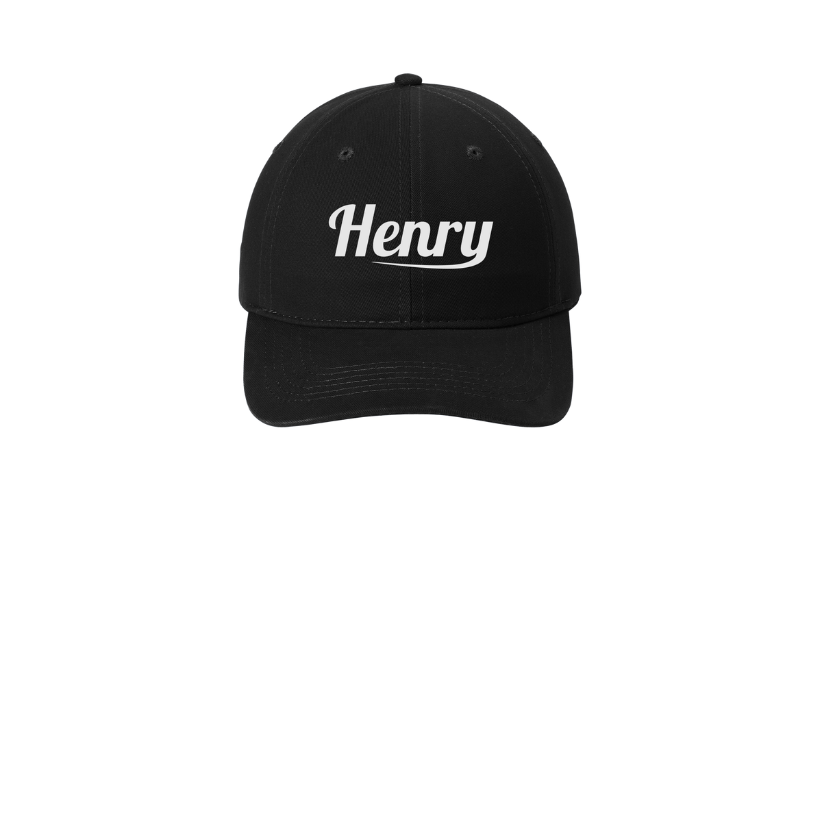 henrymeds-low-profile-dad-cap-embroidery-capfront-CP77-black-flat-front