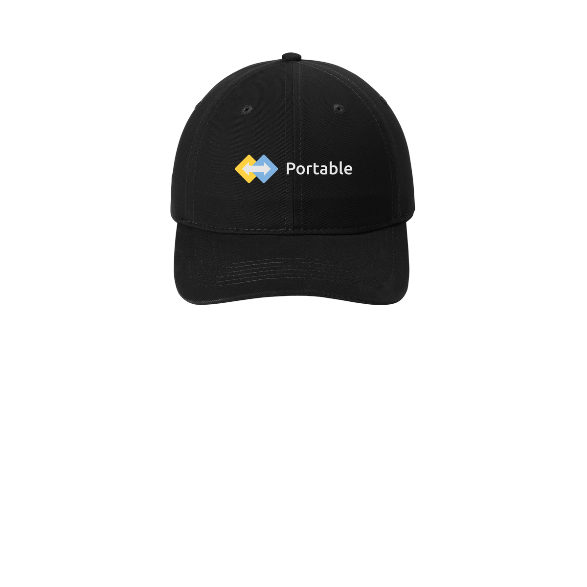 portable-low-profile-dad-cap-embroidery-capfront-CP77-black-flat-front