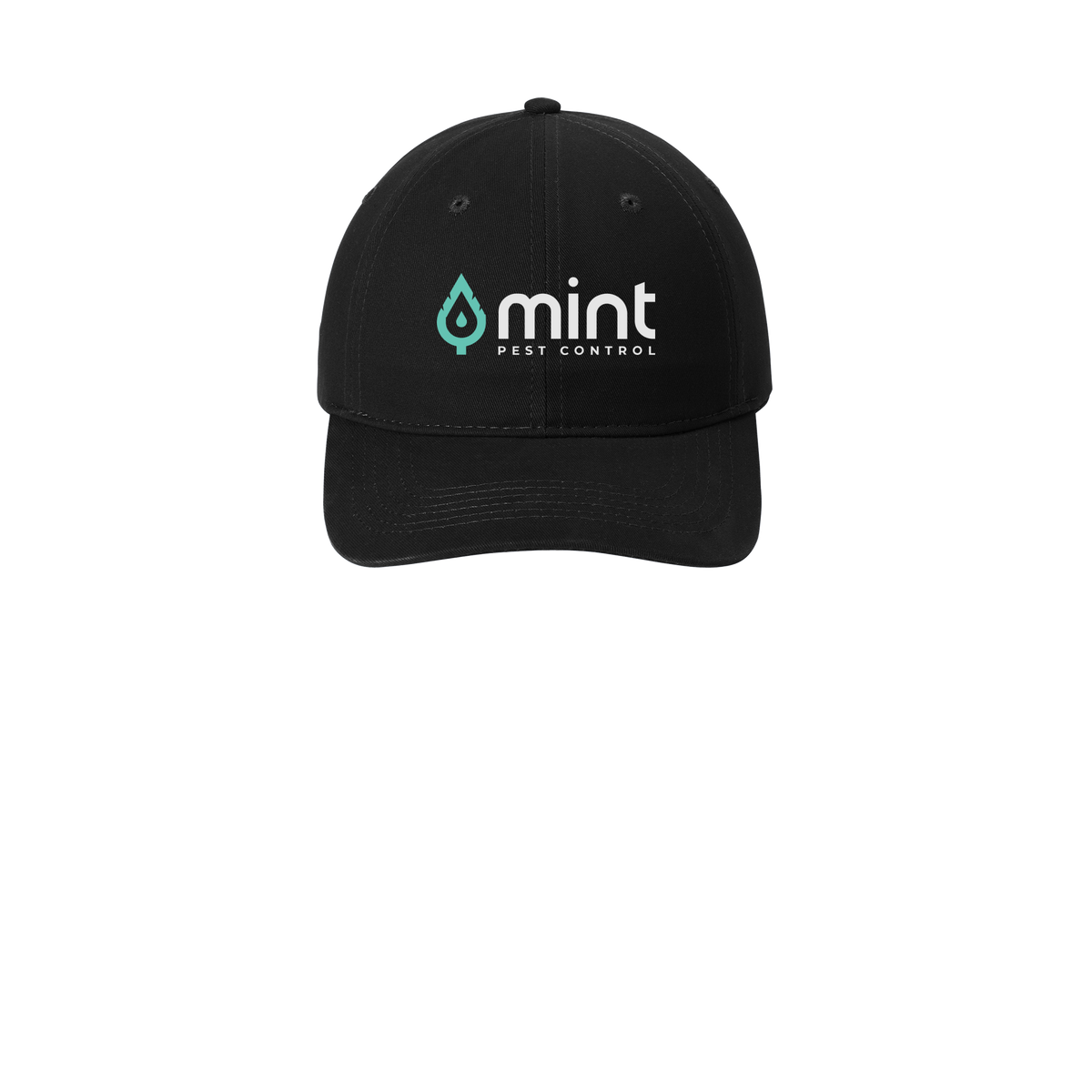 mintpest-low-profile-dad-cap-embroidery-capfront-CP77-black-flat-front