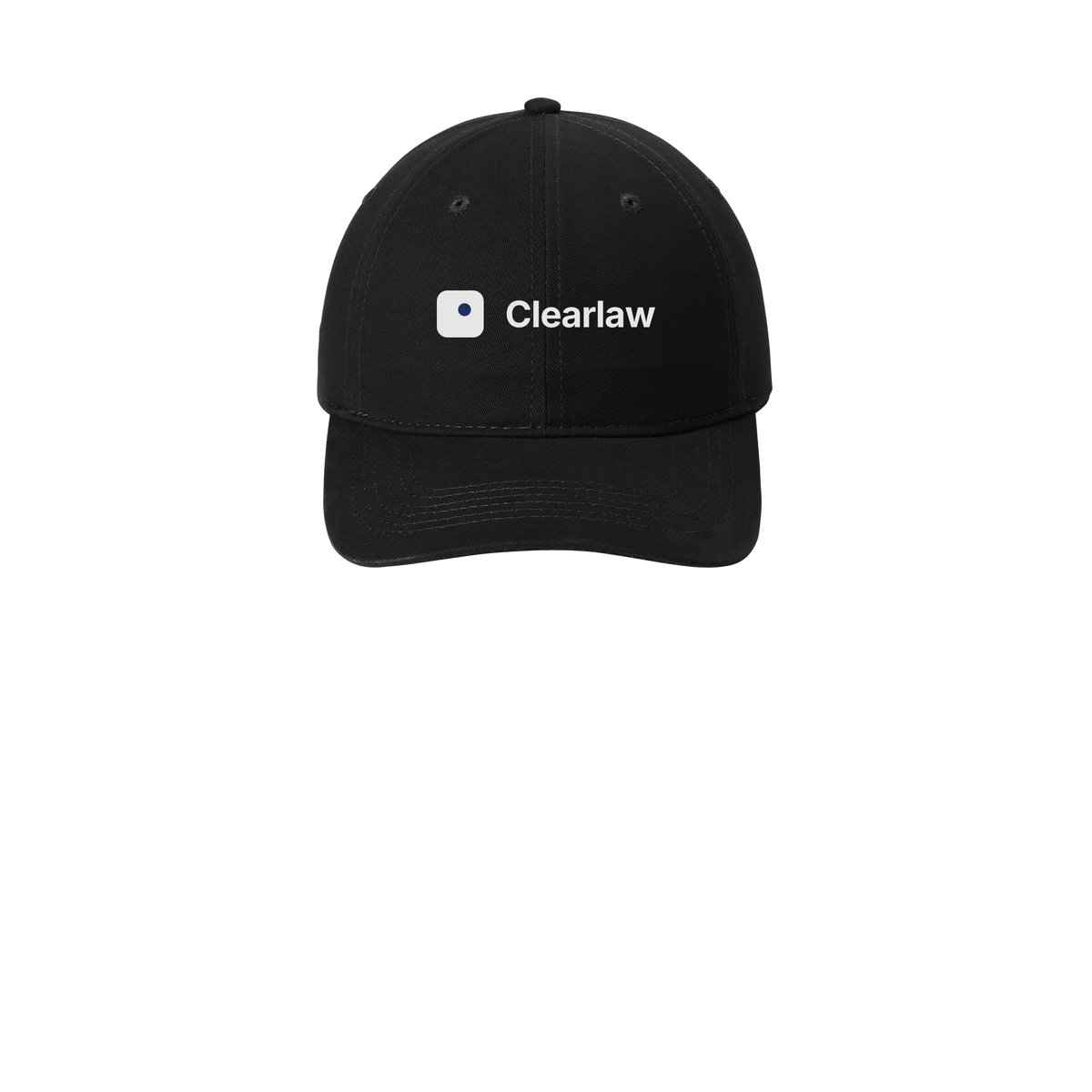 clearlaw-low-profile-dad-cap-embroidery-capfront-CP77-black-flat-front