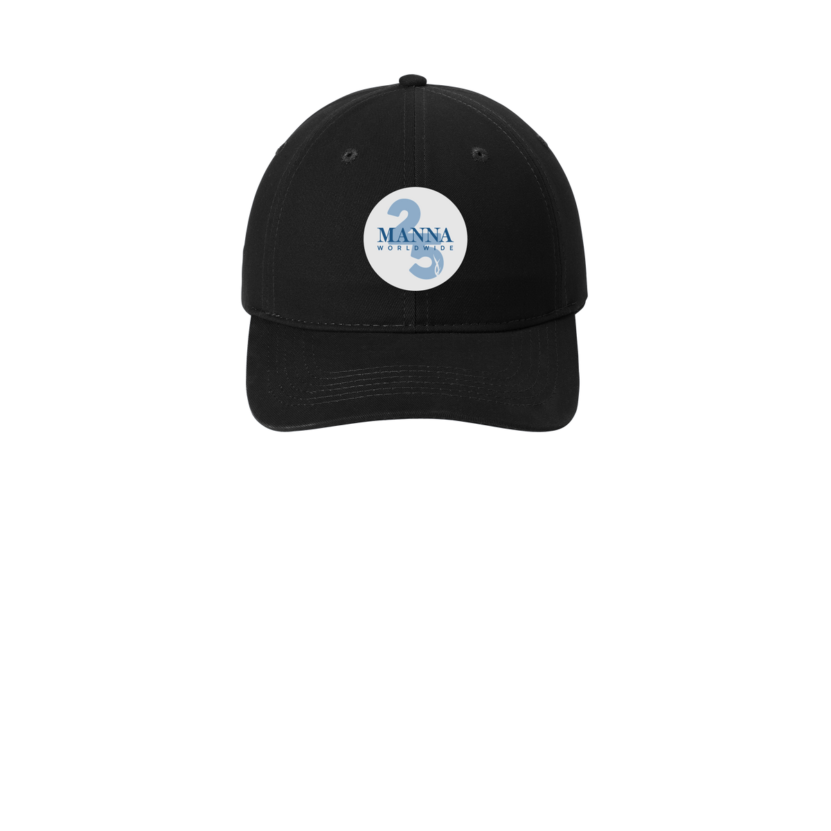 mannaworldwide-low-profile-dad-cap-embroidery-capfront-CP77-black-flat-front
