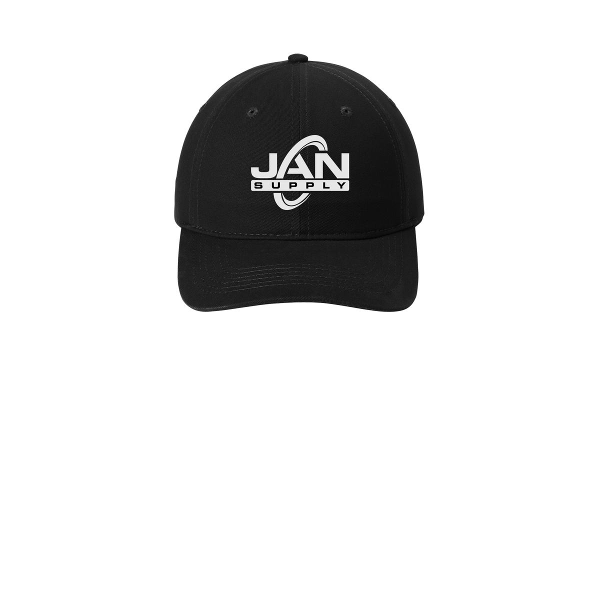 jan-pro-low-profile-dad-cap-embroidery-capfront-CP77-black-flat-front
