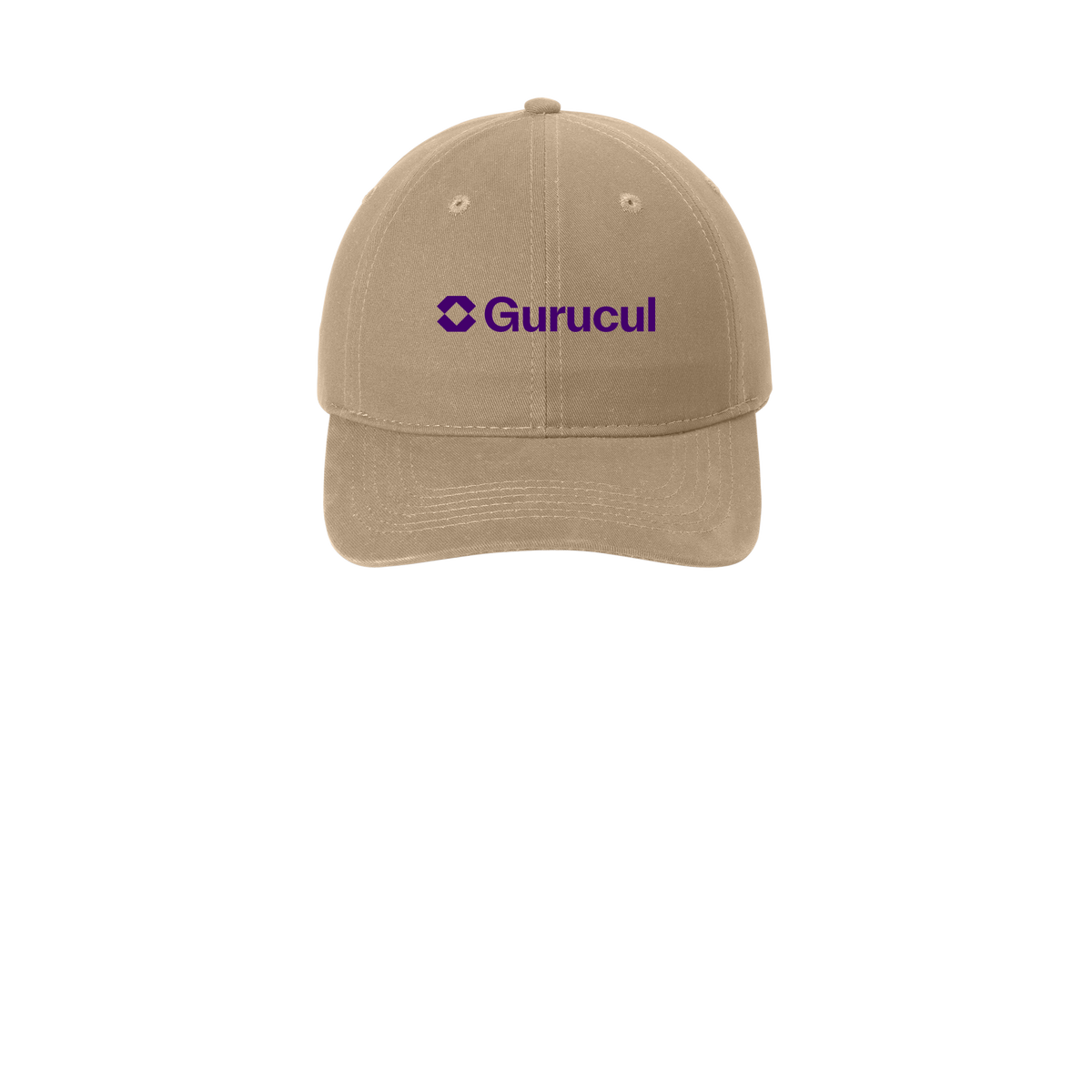 gurucul-low-profile-dad-cap-embroidery-capfront-CP77-khaki-flat-front