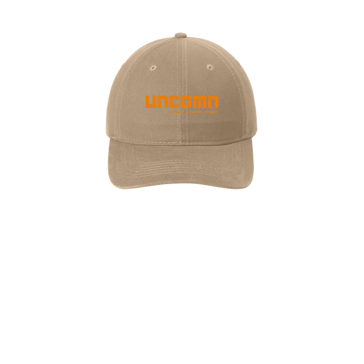 uncomn-low-profile-dad-cap-embroidery-capfront-CP77-khaki-flat-front