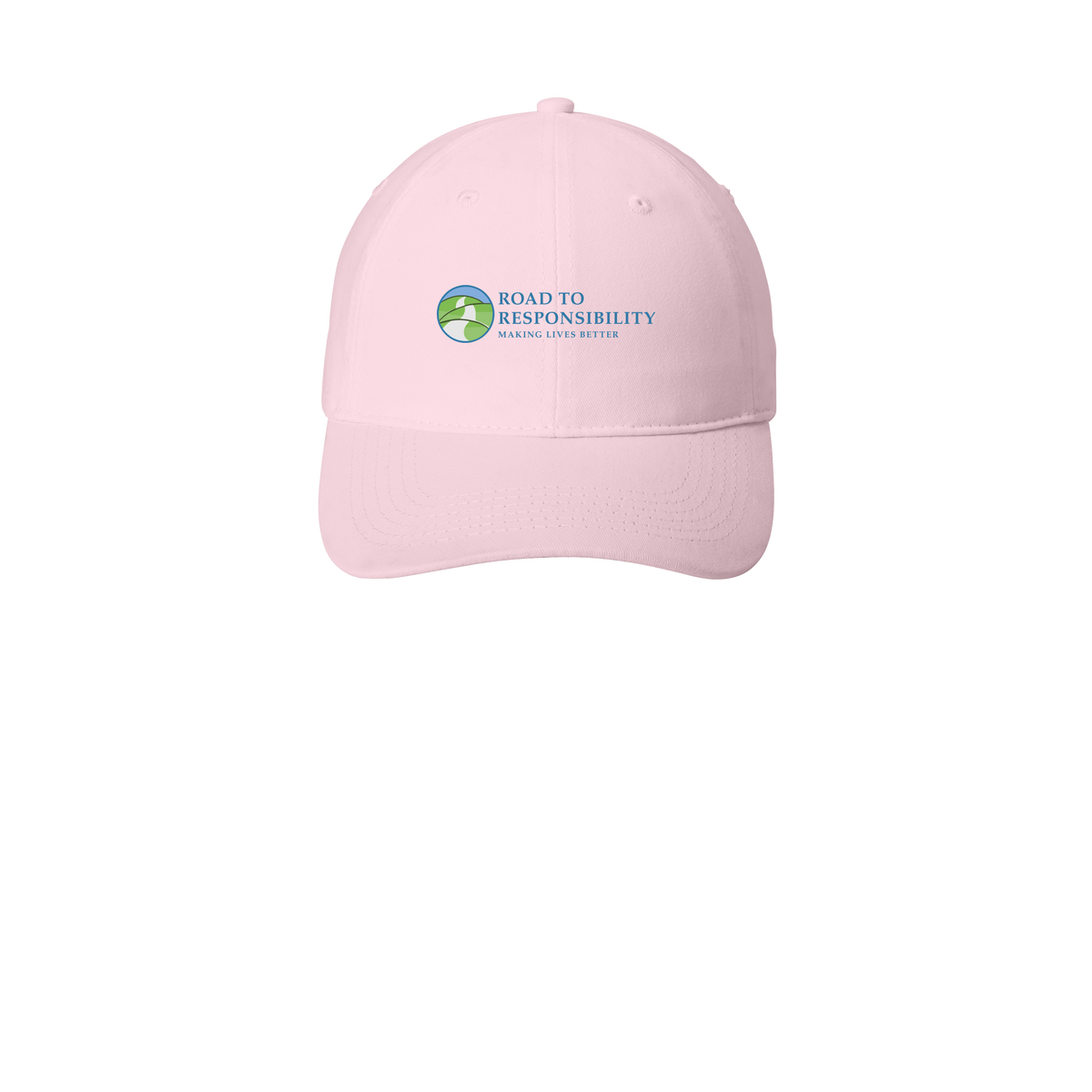 roadtoresponsibility-low-profile-dad-cap-embroidery-capfront-CP77-lightpink-flat-front