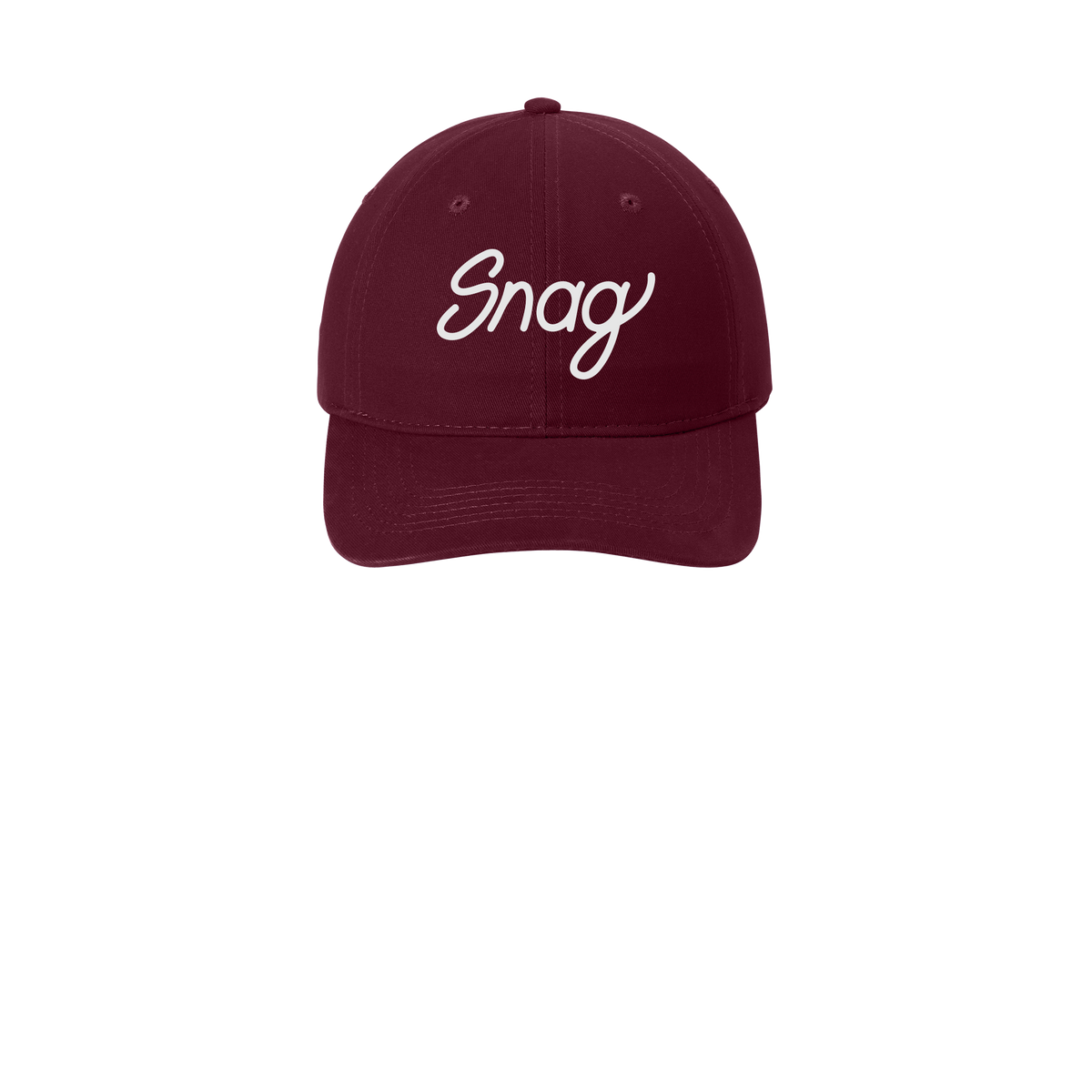 snagdelivery-low-profile-dad-cap-embroidery-capfront-CP77-maroon-flat-front