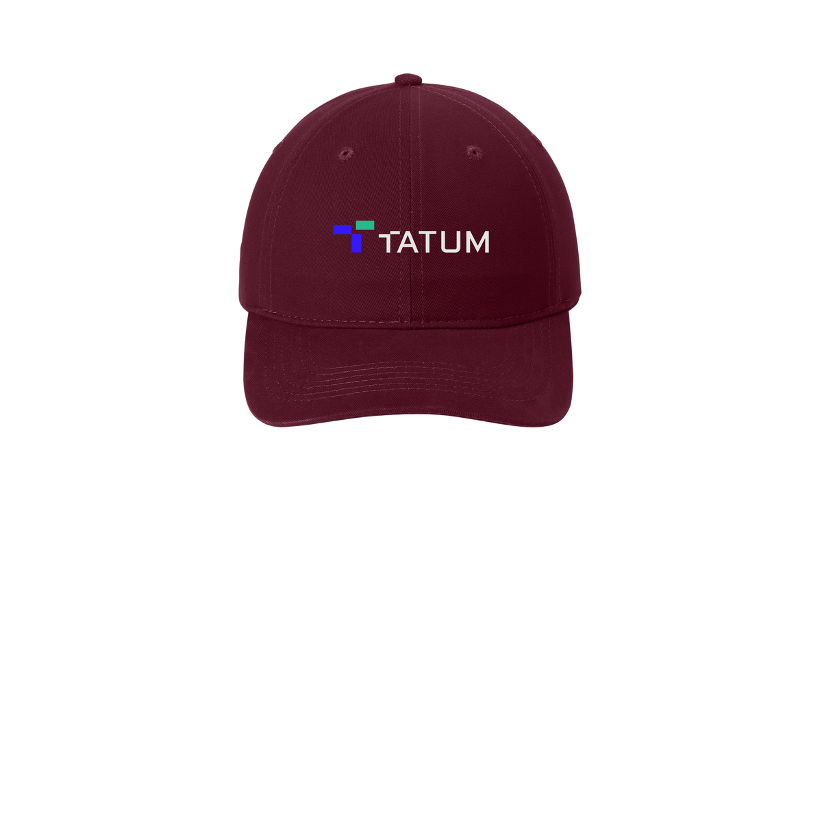 tatum-low-profile-dad-cap-embroidery-capfront-CP77-maroon-flat-front