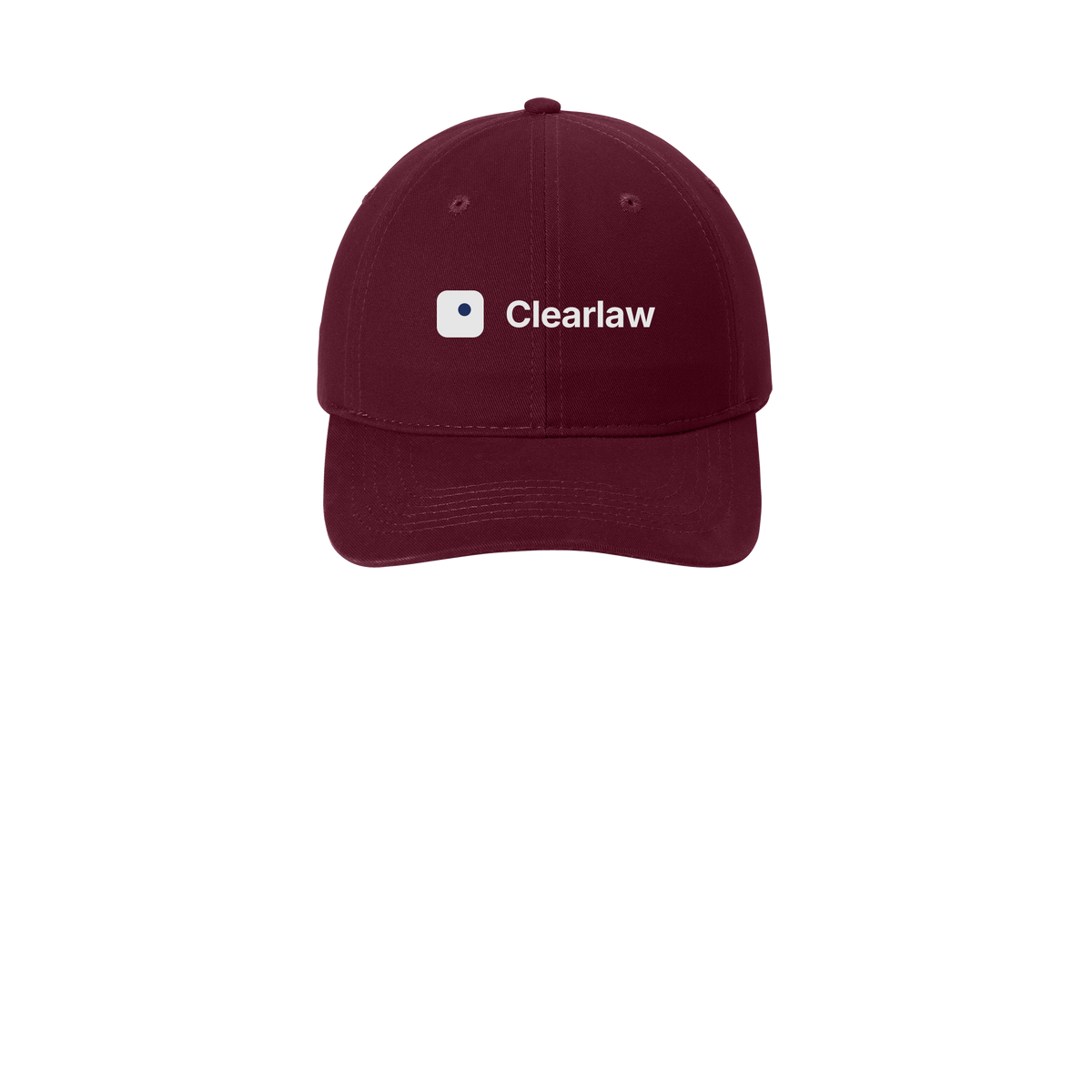 clearlaw-low-profile-dad-cap-embroidery-capfront-CP77-maroon-flat-front