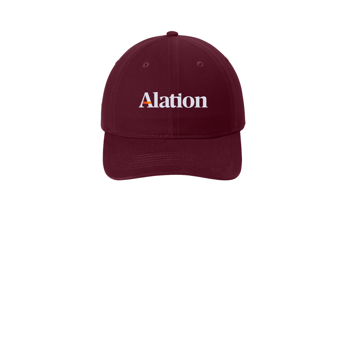 alation-low-profile-dad-cap-embroidery-capfront-CP77-maroon-flat-front