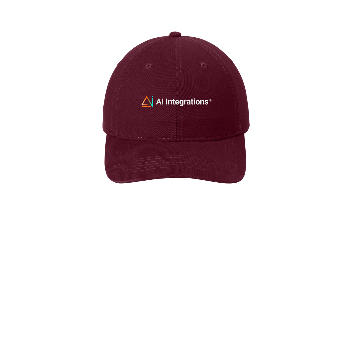 aiintegrations-low-profile-dad-cap-embroidery-capfront-CP77-maroon-flat-front