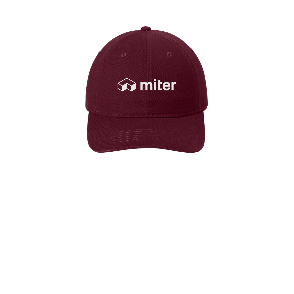 miter-low-profile-dad-cap-embroidery-capfront-CP77-maroon-flat-front