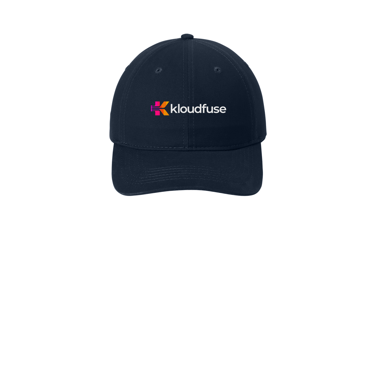 kloudfuse-low-profile-dad-cap-embroidery-capfront-CP77-navy-flat-front