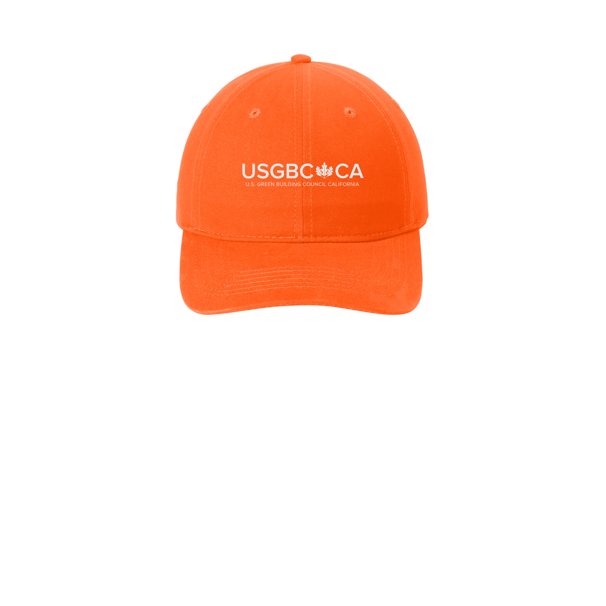 usgbc-ca-low-profile-dad-cap-embroidery-capfront-CP77-orange-flat-front