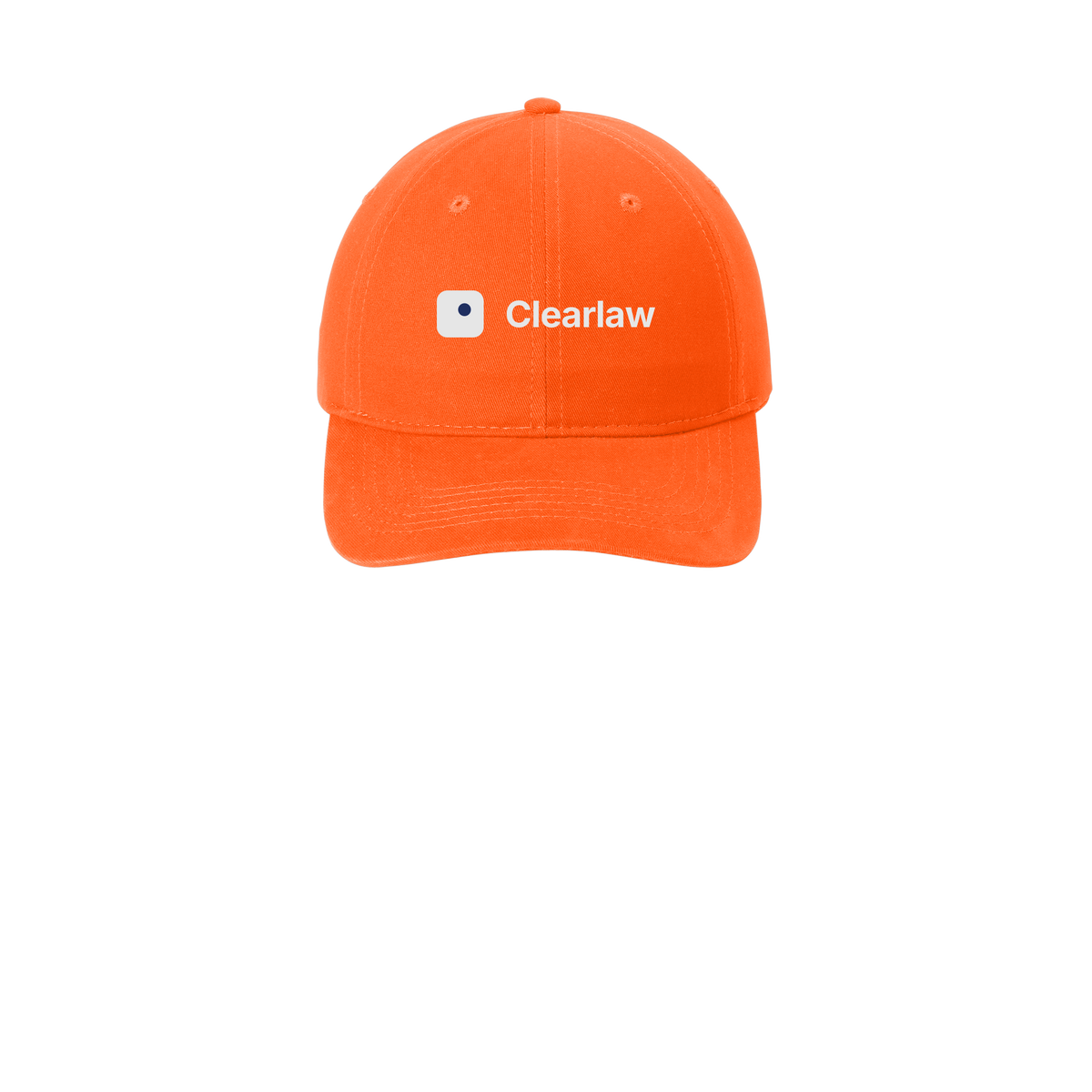 clearlaw-low-profile-dad-cap-embroidery-capfront-CP77-orange-flat-front
