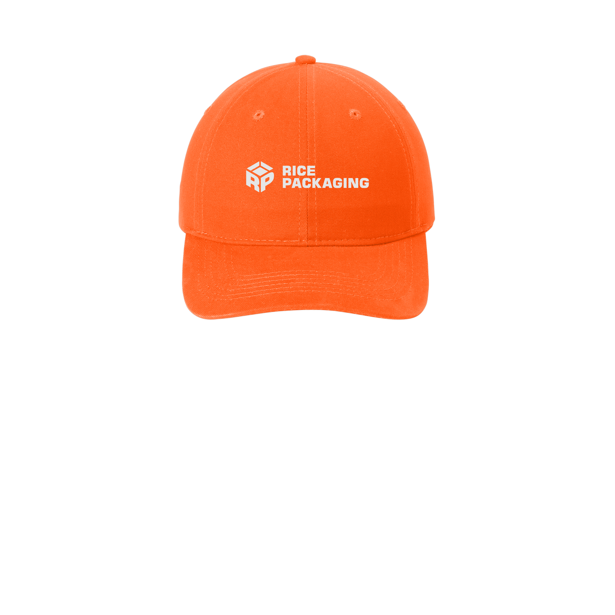 ricepackaging-low-profile-dad-cap-embroidery-capfront-CP77-orange-flat-front