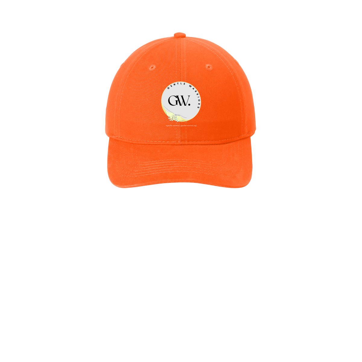 gentle-warriors-low-profile-dad-cap-embroidery-capfront-CP77-orange-flat-front