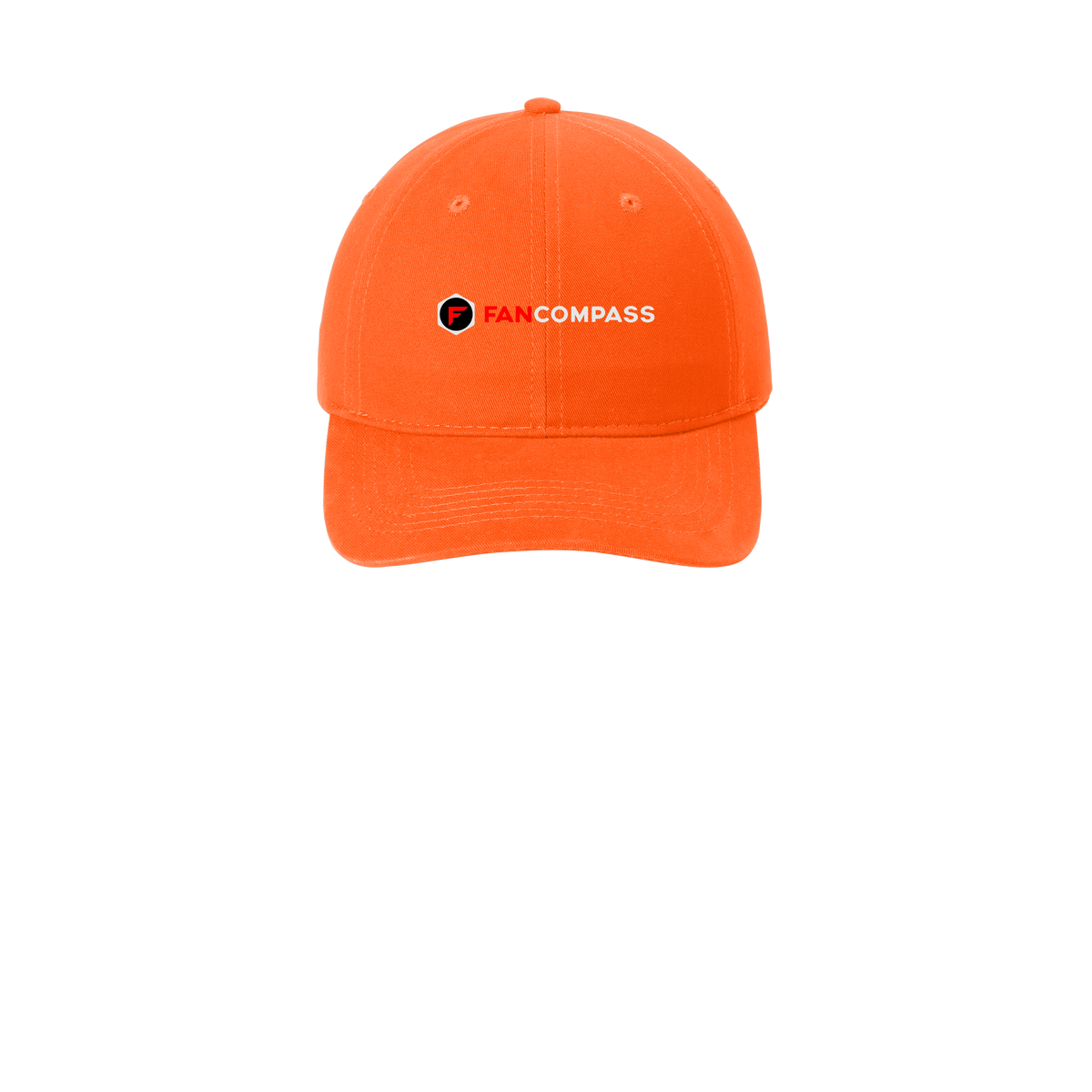 fancompass-low-profile-dad-cap-embroidery-capfront-CP77-orange-flat-front