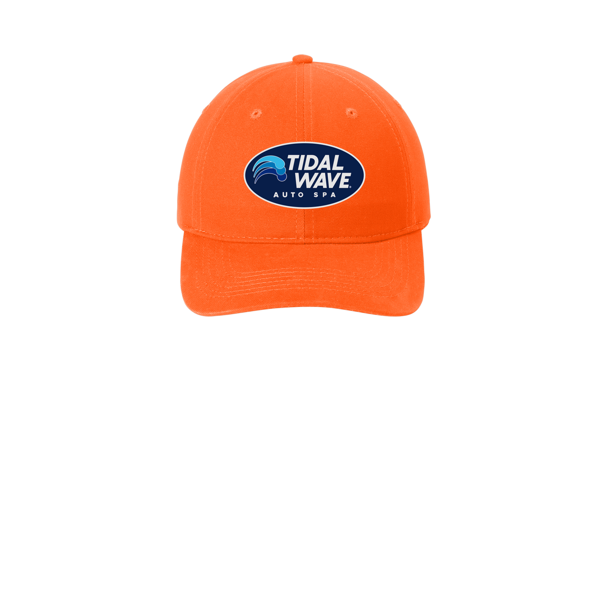 tidalwaveautospa-low-profile-dad-cap-embroidery-capfront-CP77-orange-flat-front