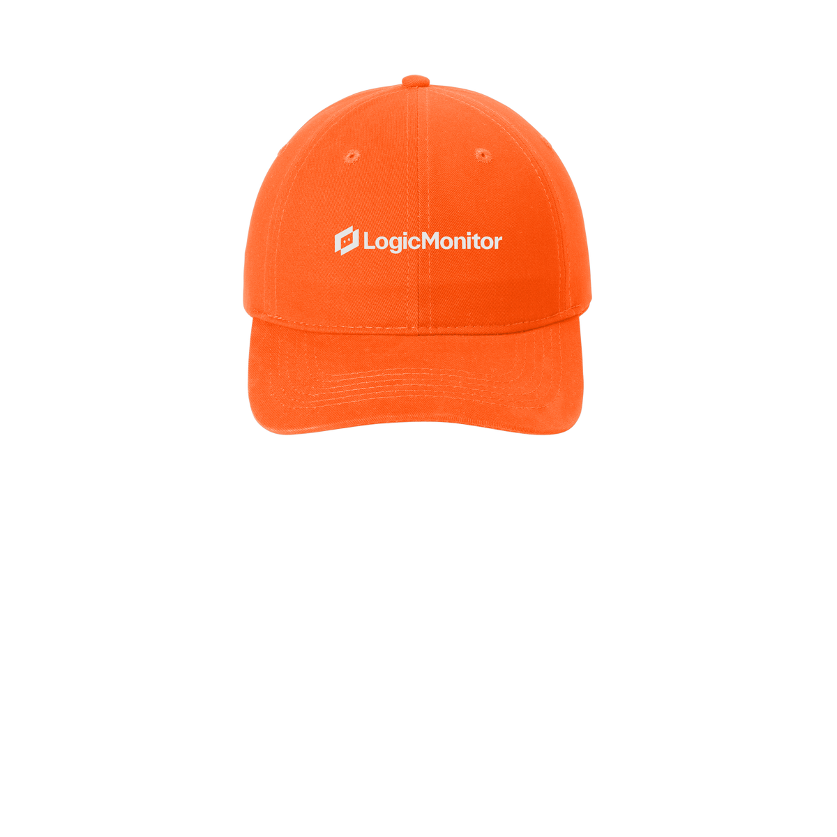 logicmonitor-low-profile-dad-cap-embroidery-capfront-CP77-orange-flat-front