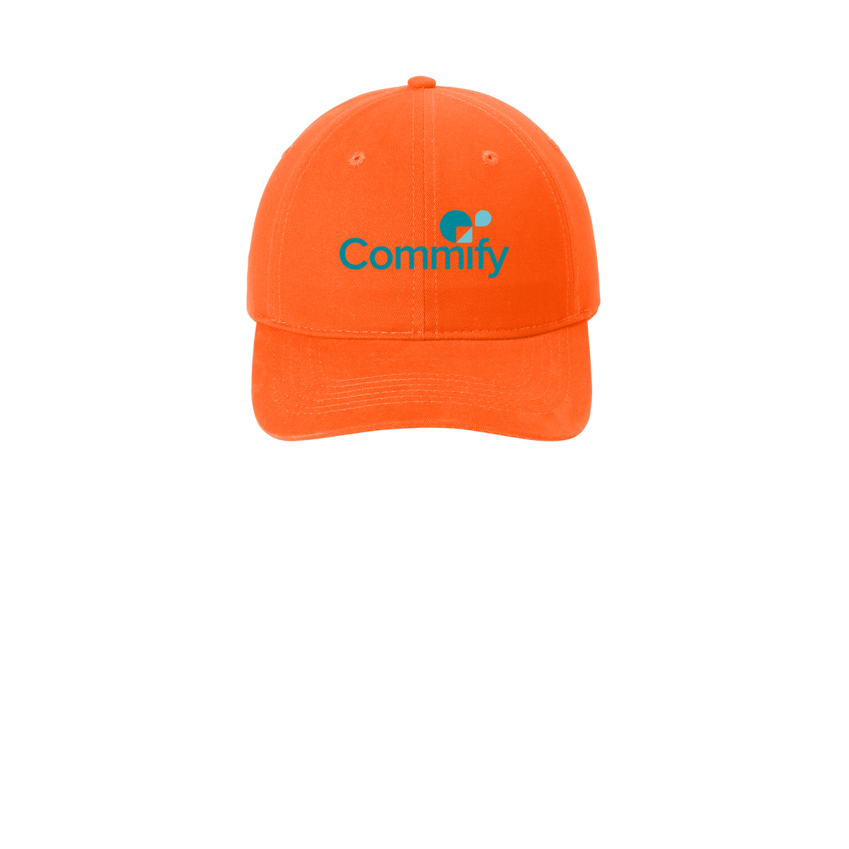 commify-low-profile-dad-cap-embroidery-capfront-CP77-orange-flat-front