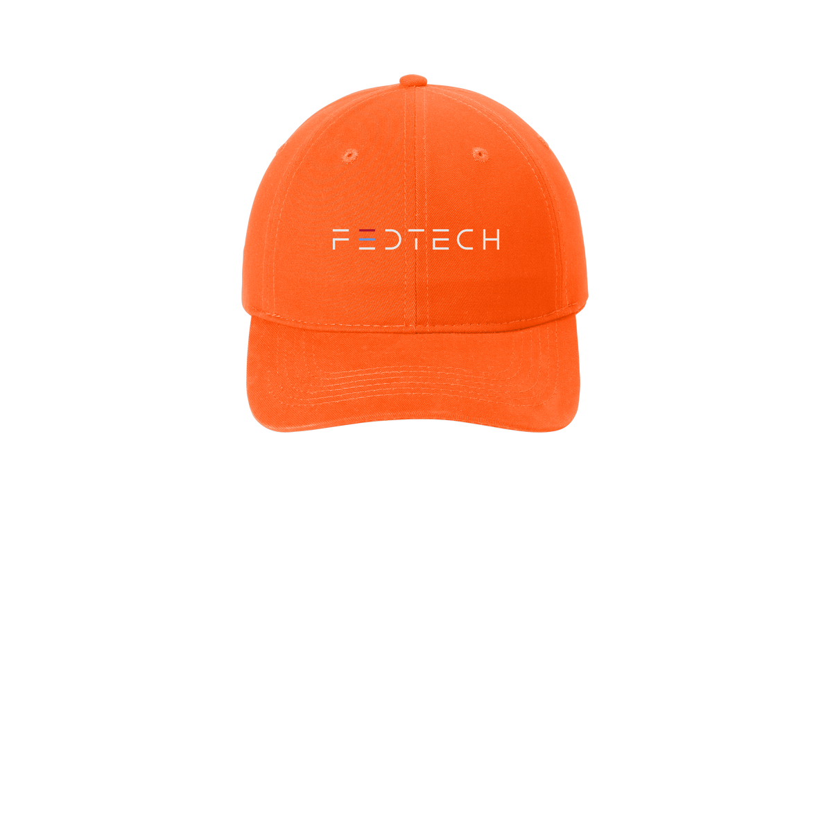 fedtech-low-profile-dad-cap-embroidery-capfront-CP77-orange-flat-front