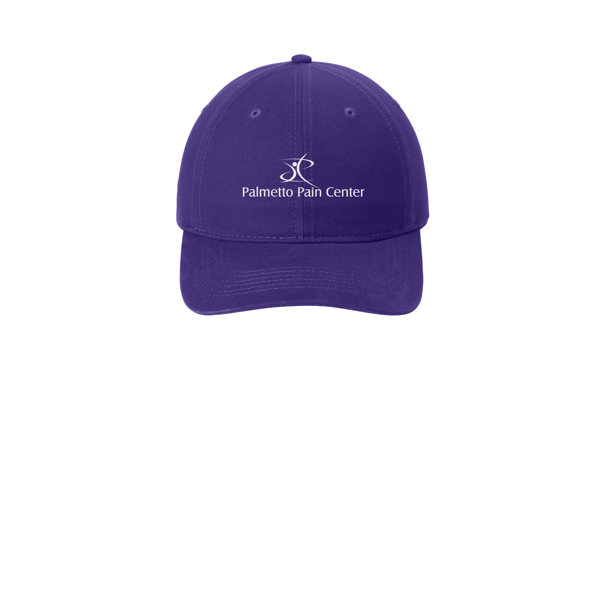 palmetto-pain-center-low-profile-dad-cap-embroidery-capfront-CP77-purple-flat-front
