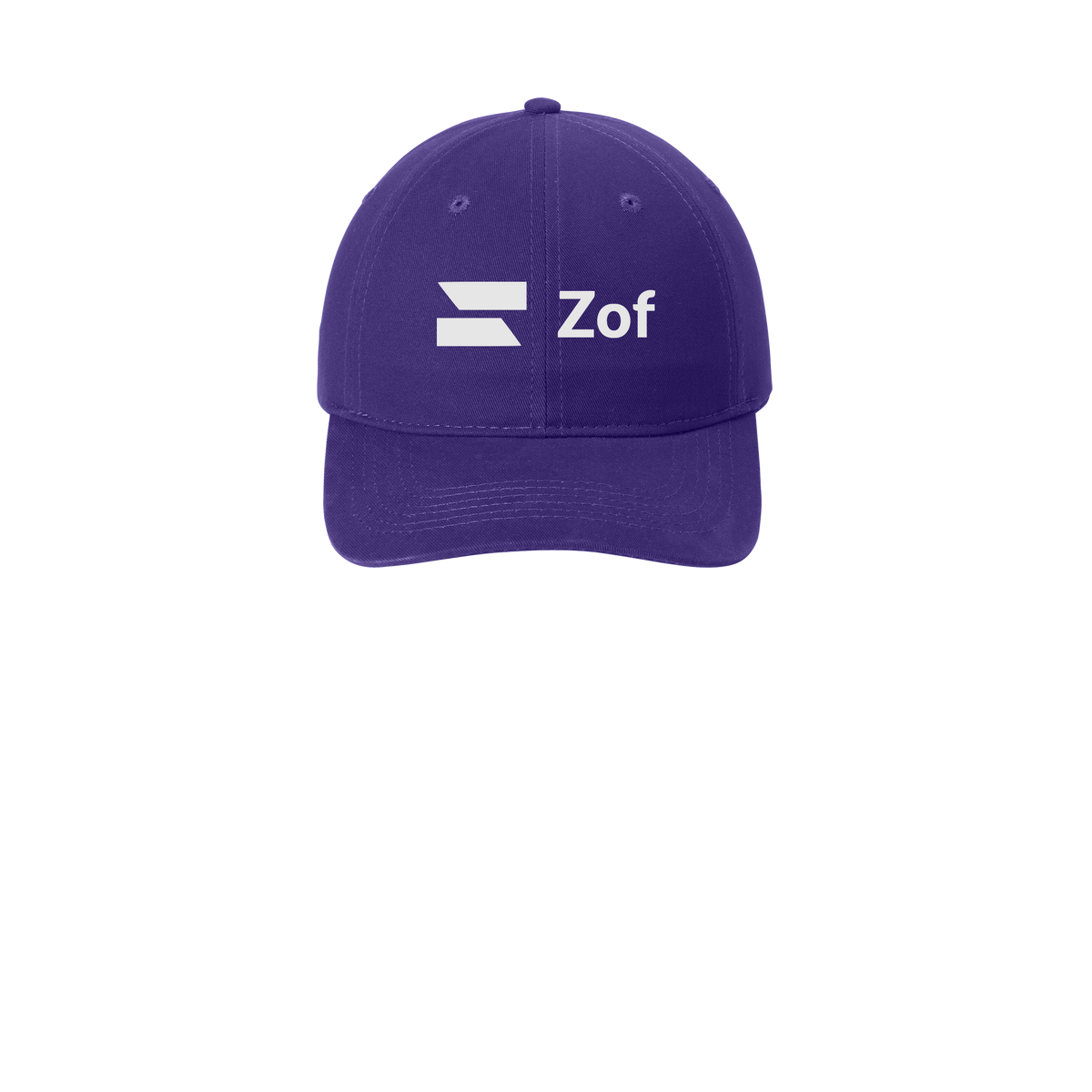 zof-low-profile-dad-cap-embroidery-capfront-CP77-purple-flat-front