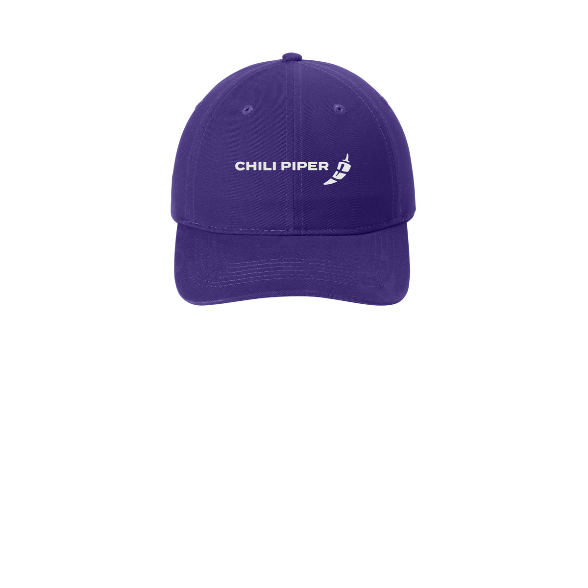 chilipiper-low-profile-dad-cap-embroidery-capfront-CP77-purple-flat-front
