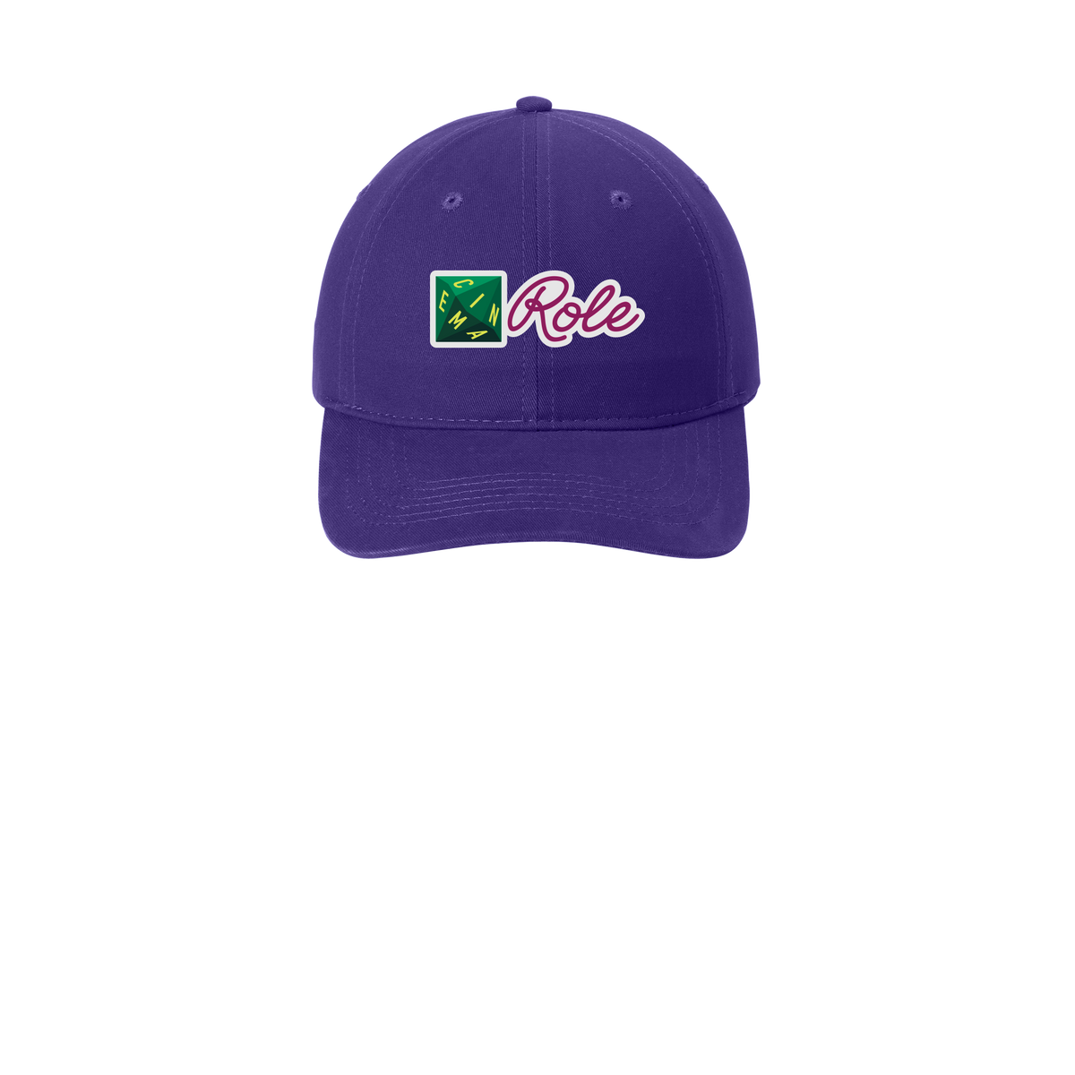 cinemarole-low-profile-dad-cap-embroidery-capfront-CP77-purple-flat-front