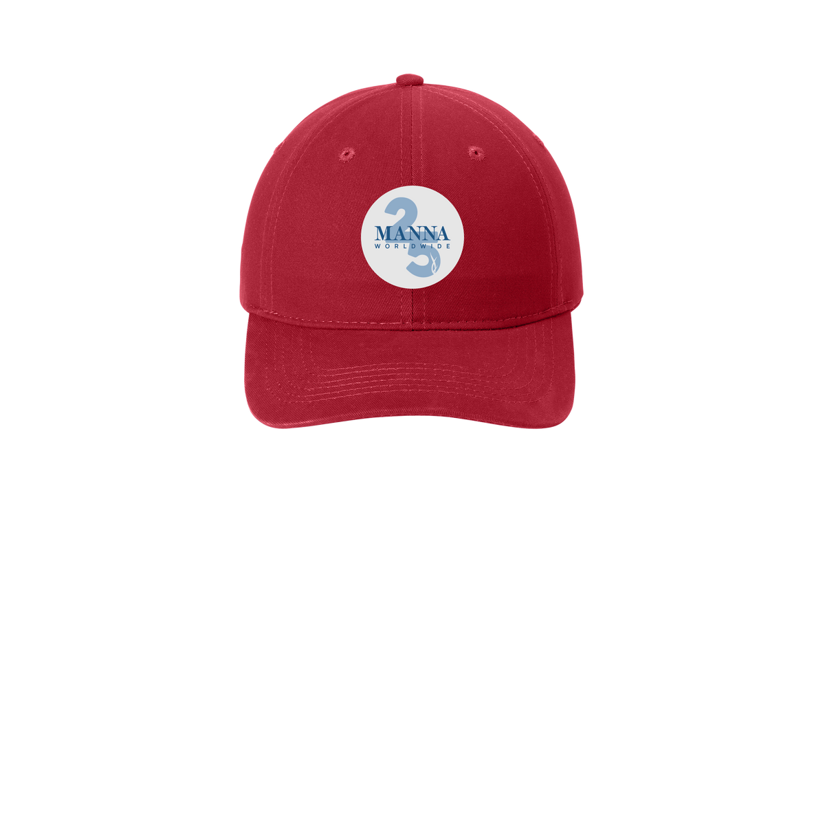 mannaworldwide-low-profile-dad-cap-embroidery-capfront-CP77-red-flat-front