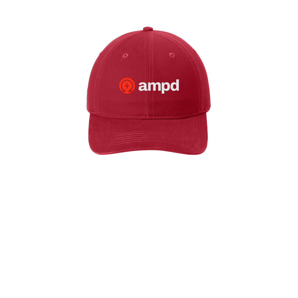 ampd-low-profile-dad-cap-embroidery-capfront-CP77-red-flat-front