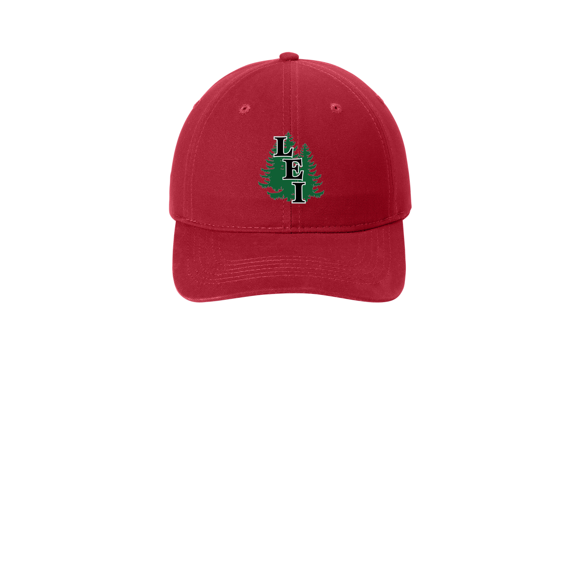 leisite-low-profile-dad-cap-embroidery-capfront-CP77-red-flat-front