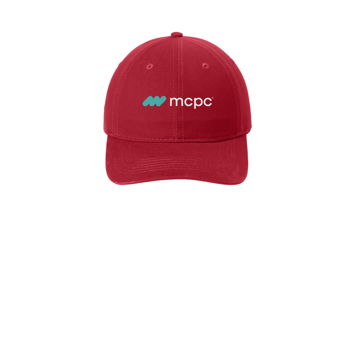 mcpc-low-profile-dad-cap-embroidery-capfront-CP77-red-flat-front