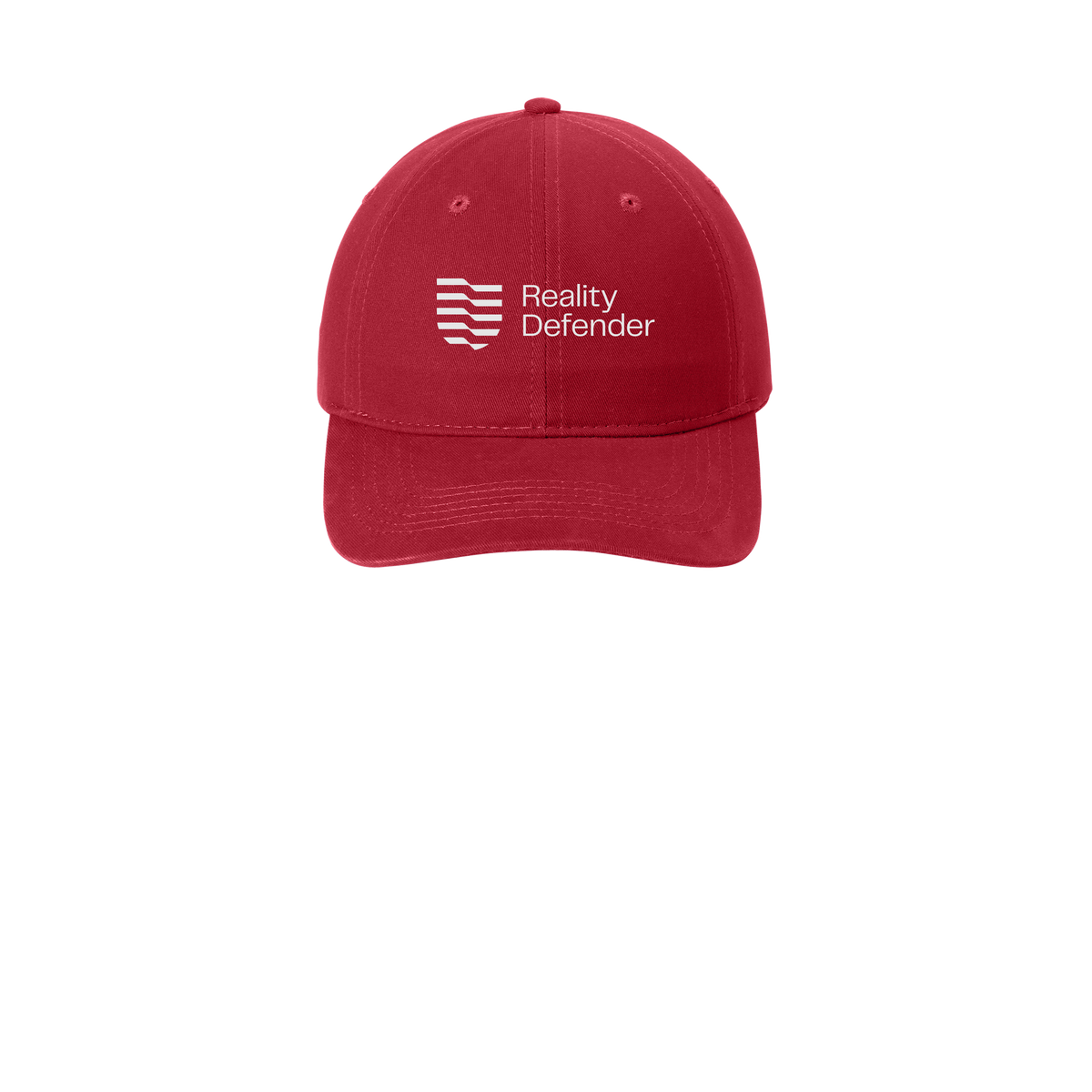 realitydefender-low-profile-dad-cap-embroidery-capfront-CP77-red-flat-front