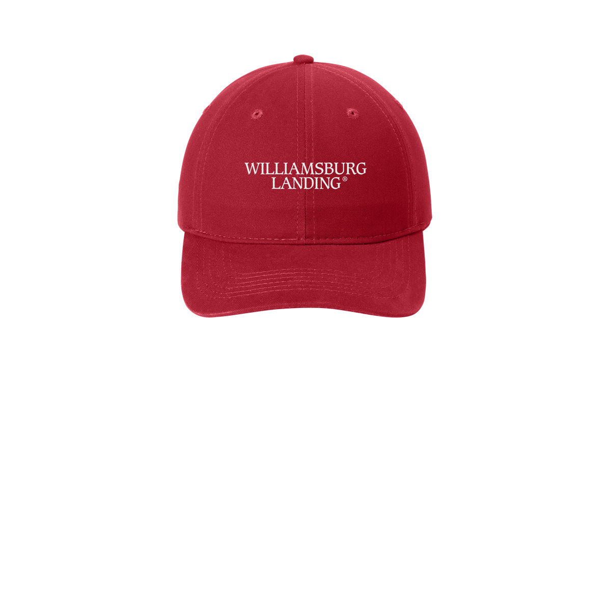 williamsburglanding-low-profile-dad-cap-embroidery-capfront-CP77-red-flat-front