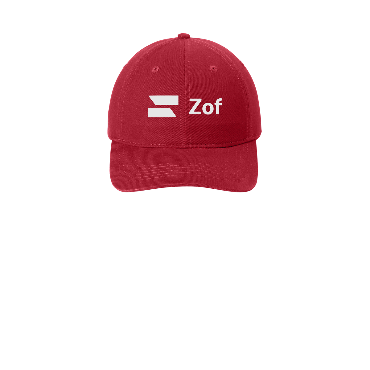 zof-low-profile-dad-cap-embroidery-capfront-CP77-red-flat-front