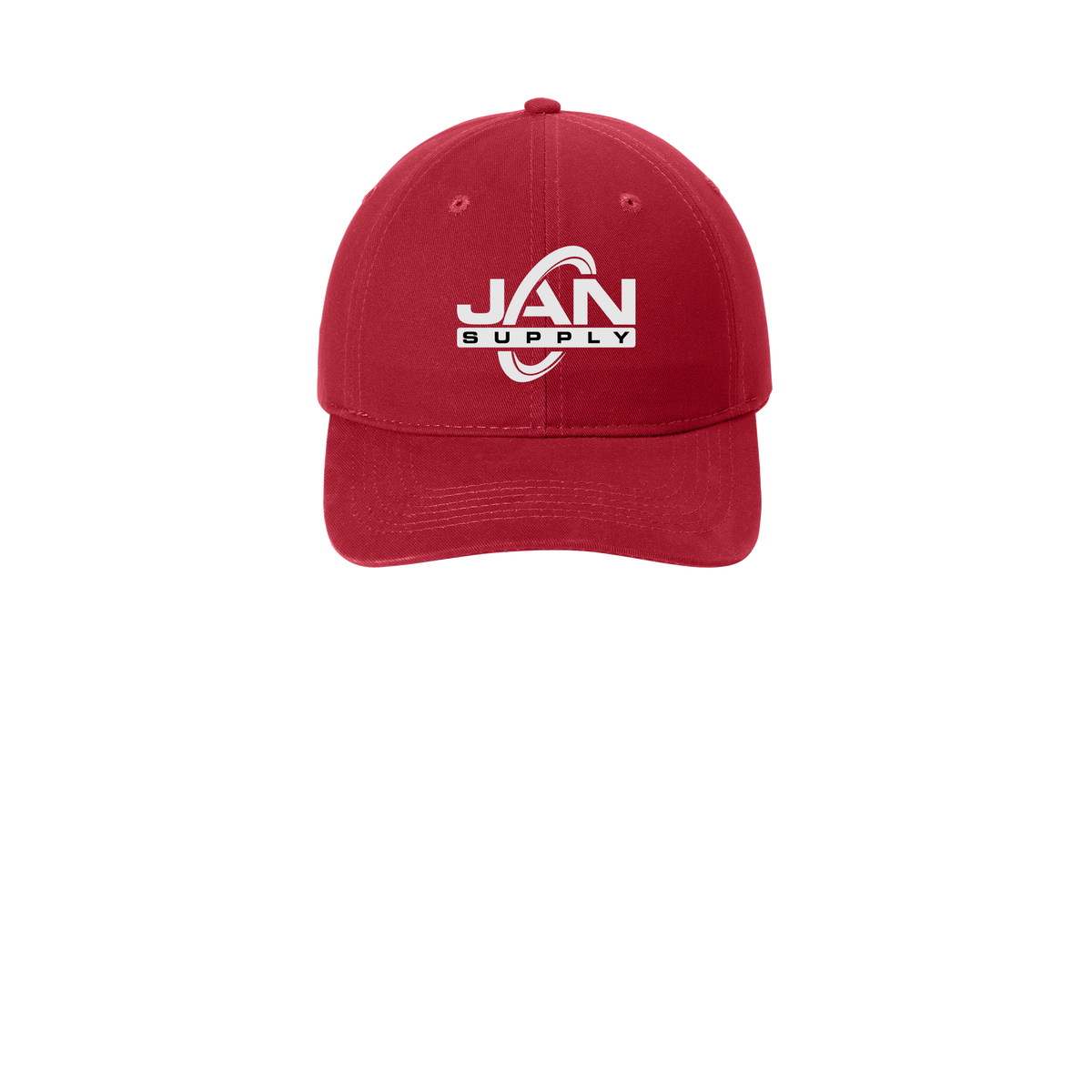 jan-pro-low-profile-dad-cap-embroidery-capfront-CP77-red-flat-front
