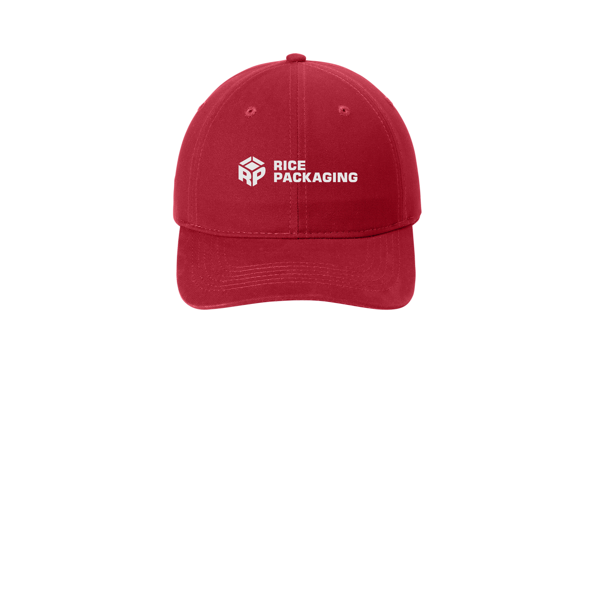 ricepackaging-low-profile-dad-cap-embroidery-capfront-CP77-red-flat-front