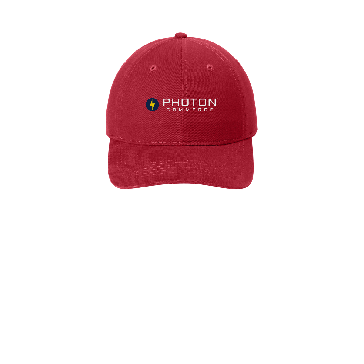 photoncommerce-low-profile-dad-cap-embroidery-capfront-CP77-red-flat-front