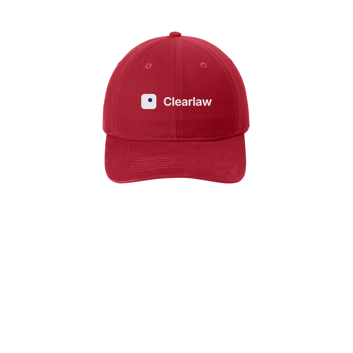 clearlaw-low-profile-dad-cap-embroidery-capfront-CP77-red-flat-front
